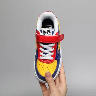 BAPE shark letter shiny Velcro children’s sports shoes