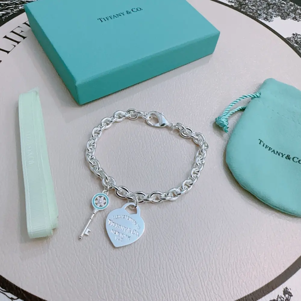 Tiffany multi-element agate silver style bracelet