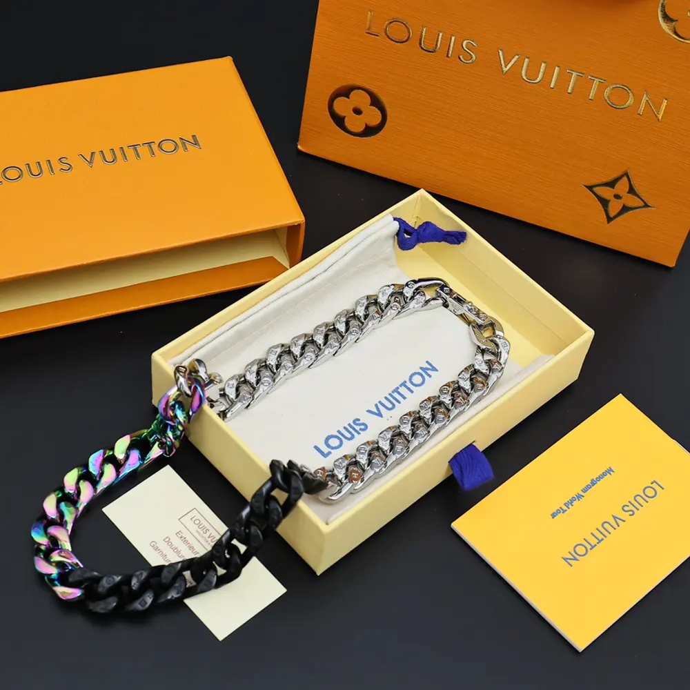 Louis Vuitton colorful lobster clasp necklace