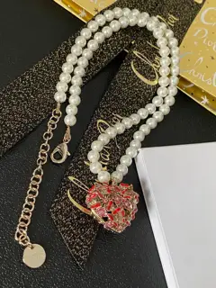 【Dior Butterfly Heart Pearl Necklace】 Super beautiful Super heavy workmanship