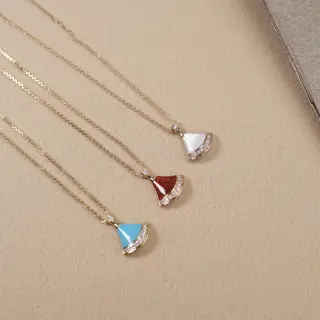 Bvlgari DIva limited edition red fan necklace/turquoise diamond necklace