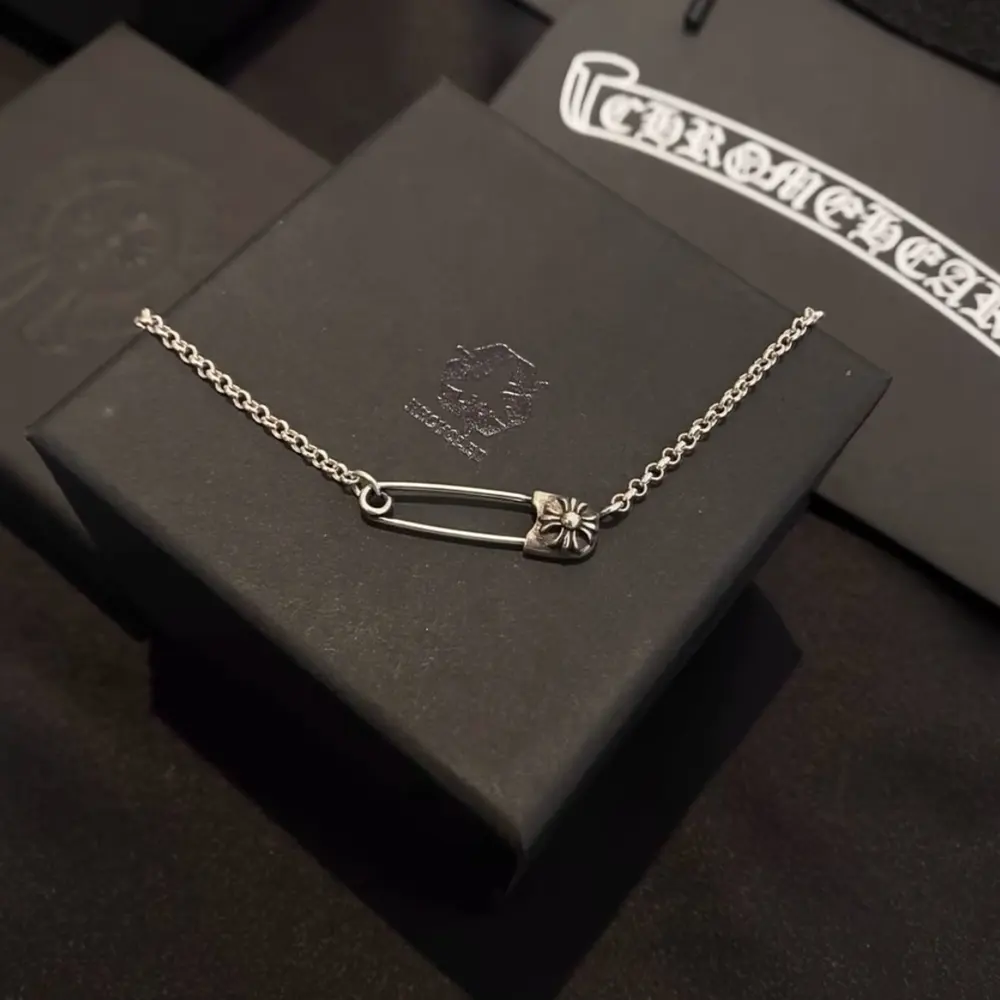 Chrome Hearts safety pin necklace