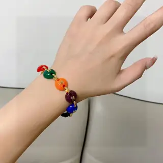 Chanel Double C colorful beads stitching bean bracelet