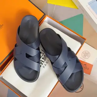 Hermès Kazimir series cross webbing waterproof platform sandals retro second uncle shoes H