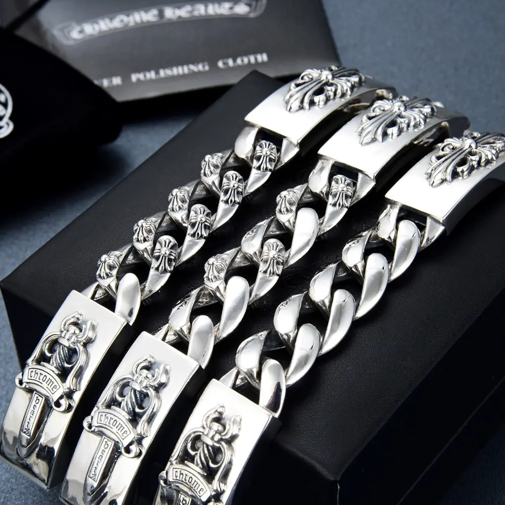 Chrome Hearts Crusader Flower Sword Men’s Bracelet