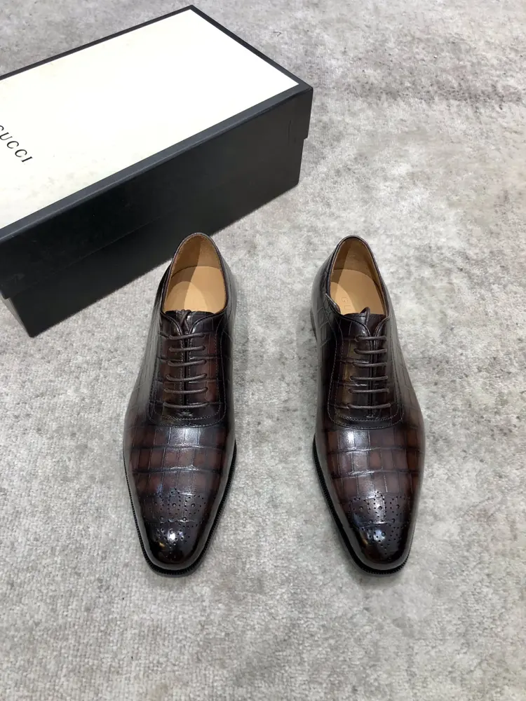 GUCCI Classic Oxford Men’s Business Formal Leather Shoes Classic Style Ultimate Art The