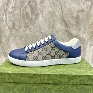 Gucci casual sneakers lace-up white shoes