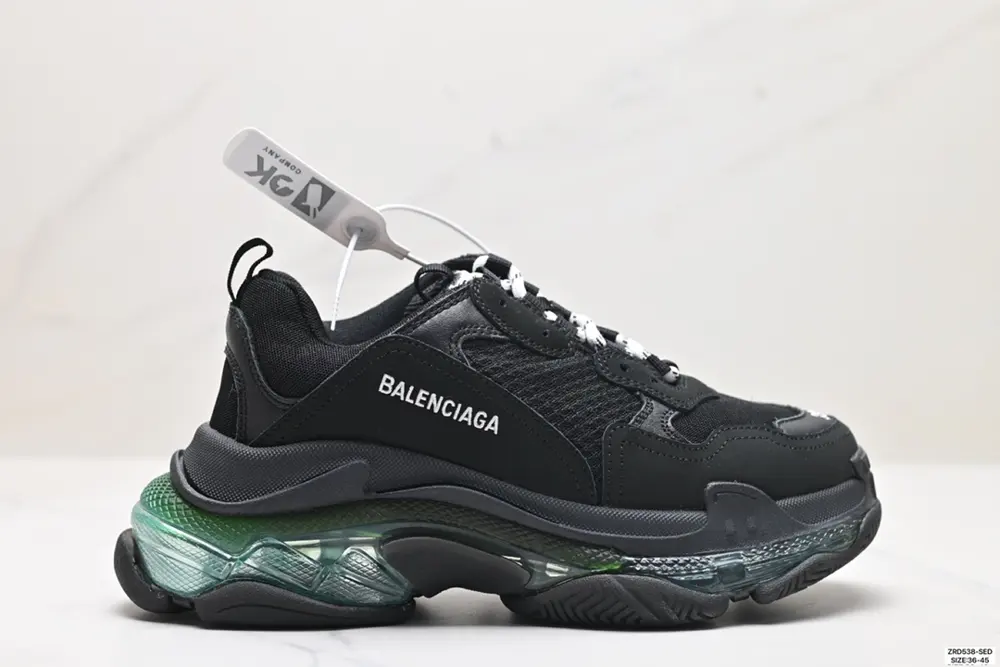 Balenciaga Triple S Clear Sole polyester fabric leather shock-absorbing non-slip Shoes 544351