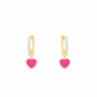 Apm monaco fluorescent pink heart earrings