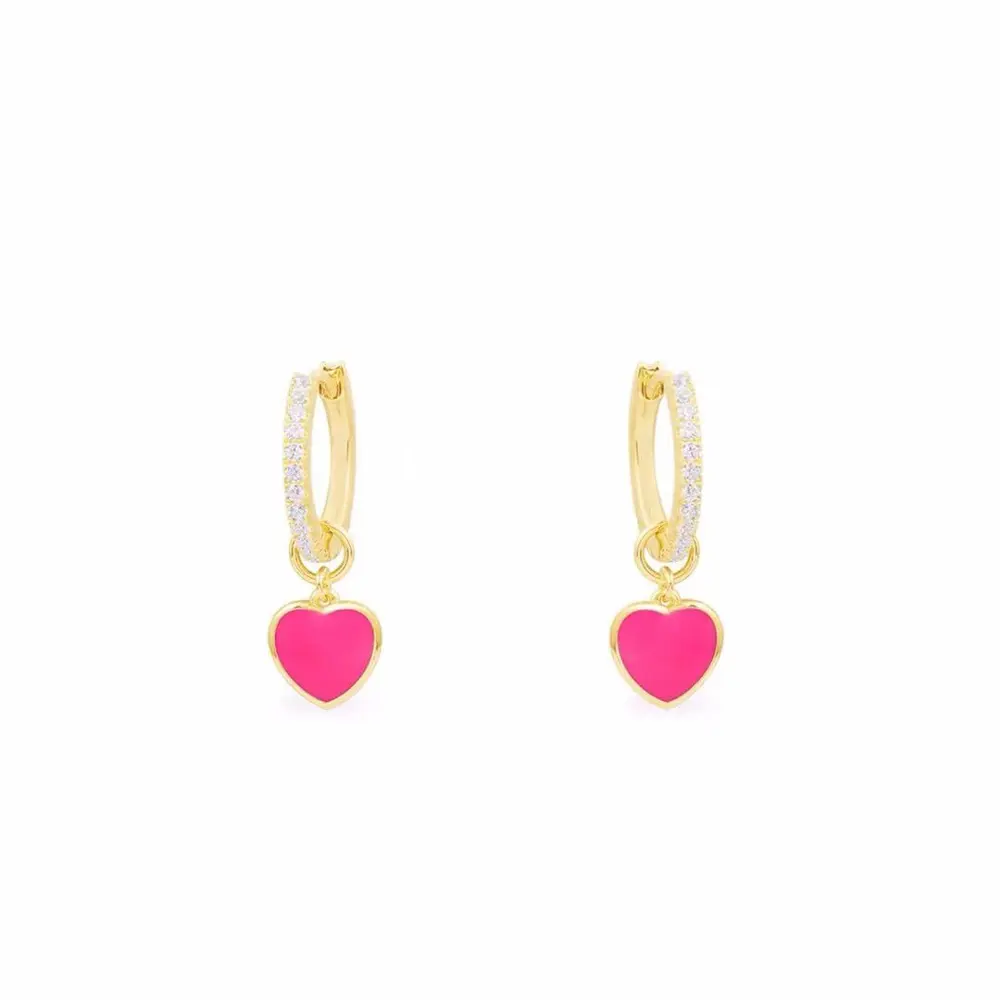 Apm monaco fluorescent pink heart earrings