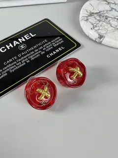 Chanel Small Button Earrings