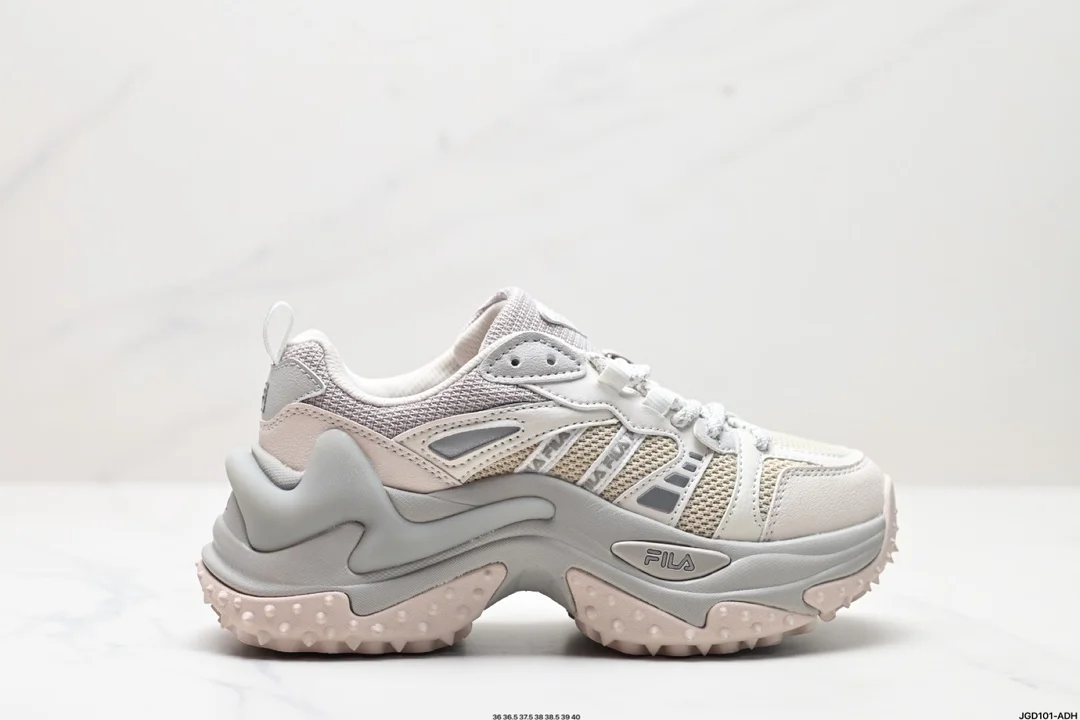 FILA Fishbone 3.0 Mesh Leather Comfortable and Versatile Thick-soled Low-top Comfortable F12W411105FBK