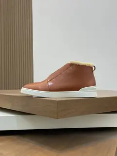 ZEGNA mid-top wool-lined sports sneakers