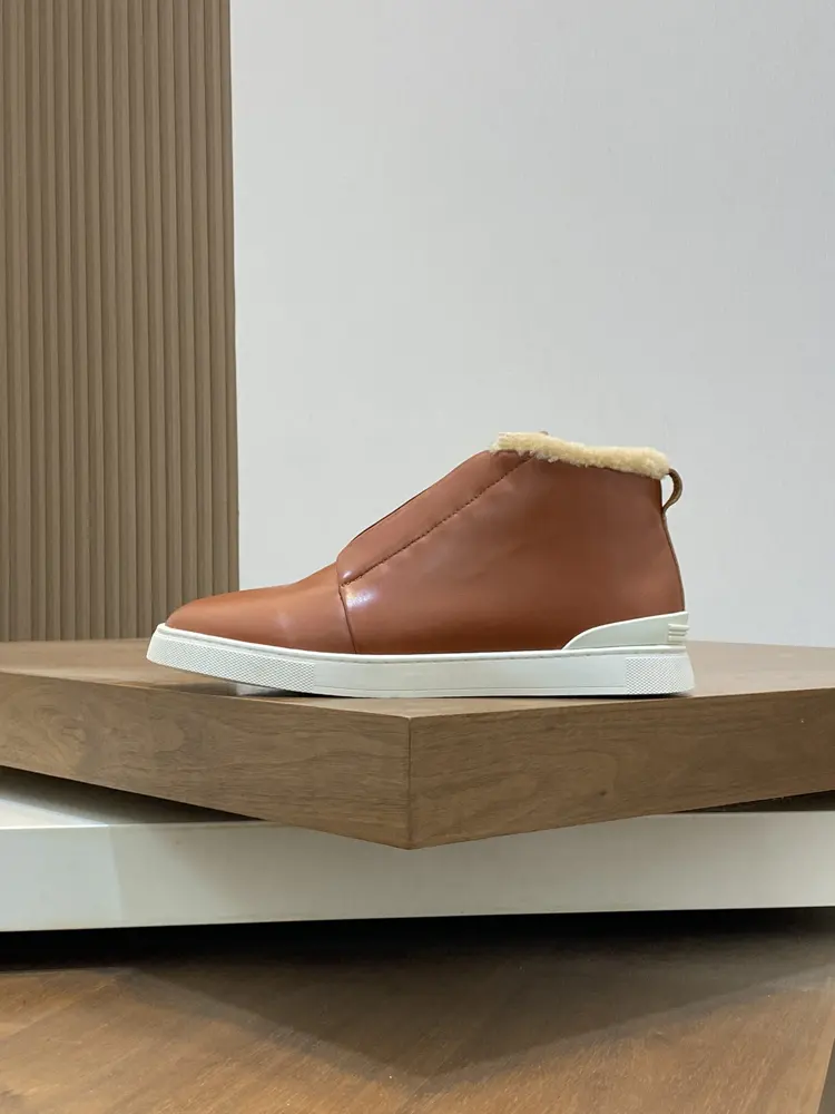 ZEGNA mid-top wool-lined sports sneakers