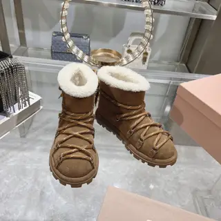 Miumiu autumn and winter new cotton shoes fur boots