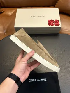Armani suede contrast heel sneakers