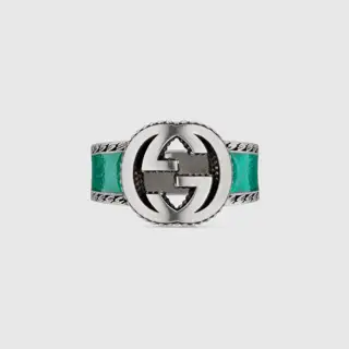 Gucci Interlocking Double G Green Ring Epilogue series brings the highly recognizable brand
