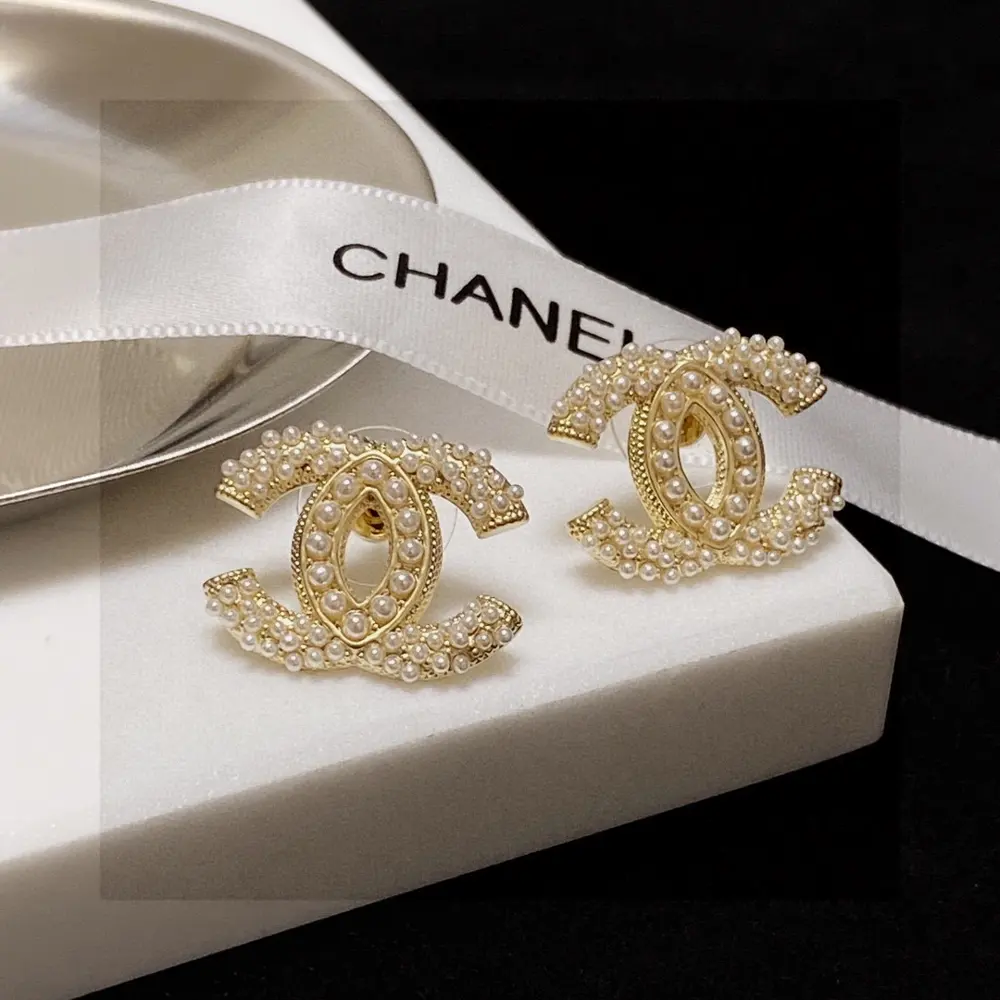Chanel Small Pearl Double C Pearl Earrings