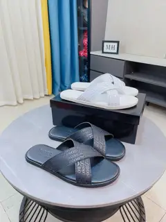 Boss fashion slippers have a classic casual look. The upper