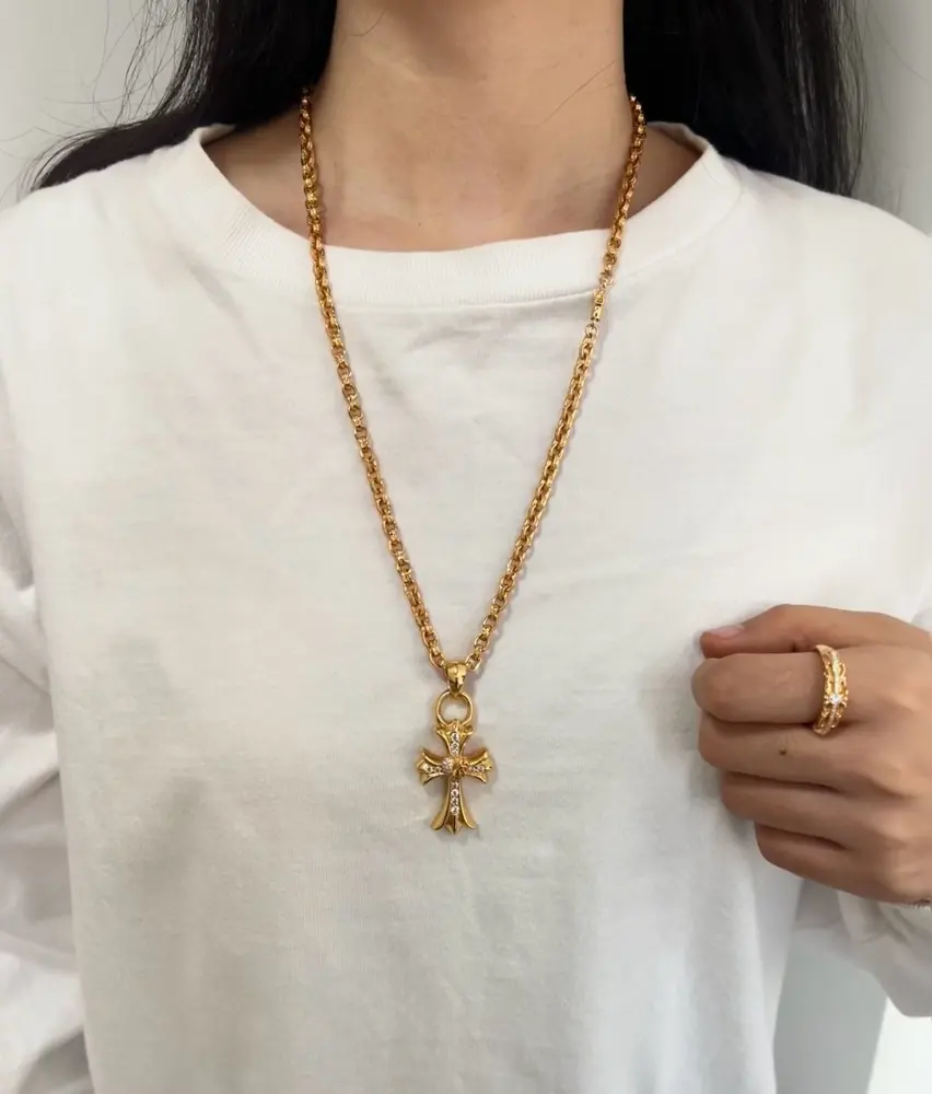 Chrome Hearts classic gold letter necklace