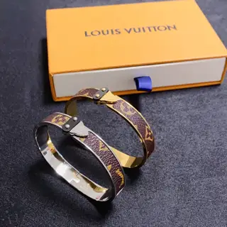 Louis Vuitton monogrammed unisex leather bracelet