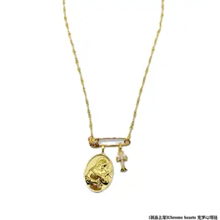 Chrome Hearts gold brooch necklace