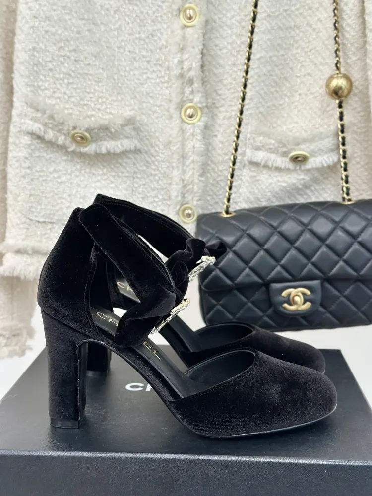 Chanel Double C Colorblock Bowknot Mary Jane Shoes