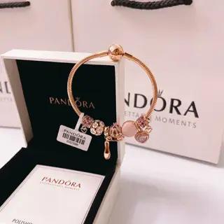 Pandora bracelet set rose gold size 17-21