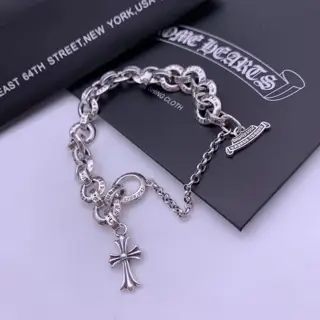 Chrome Hearts Classic Retro Letter Bracelet Cross Pendant Bracelet