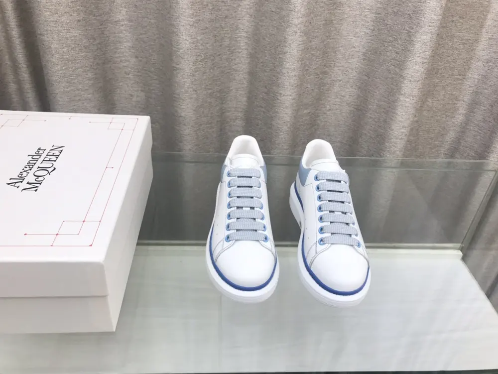 Alexander McQueen white shoes with colorful edges