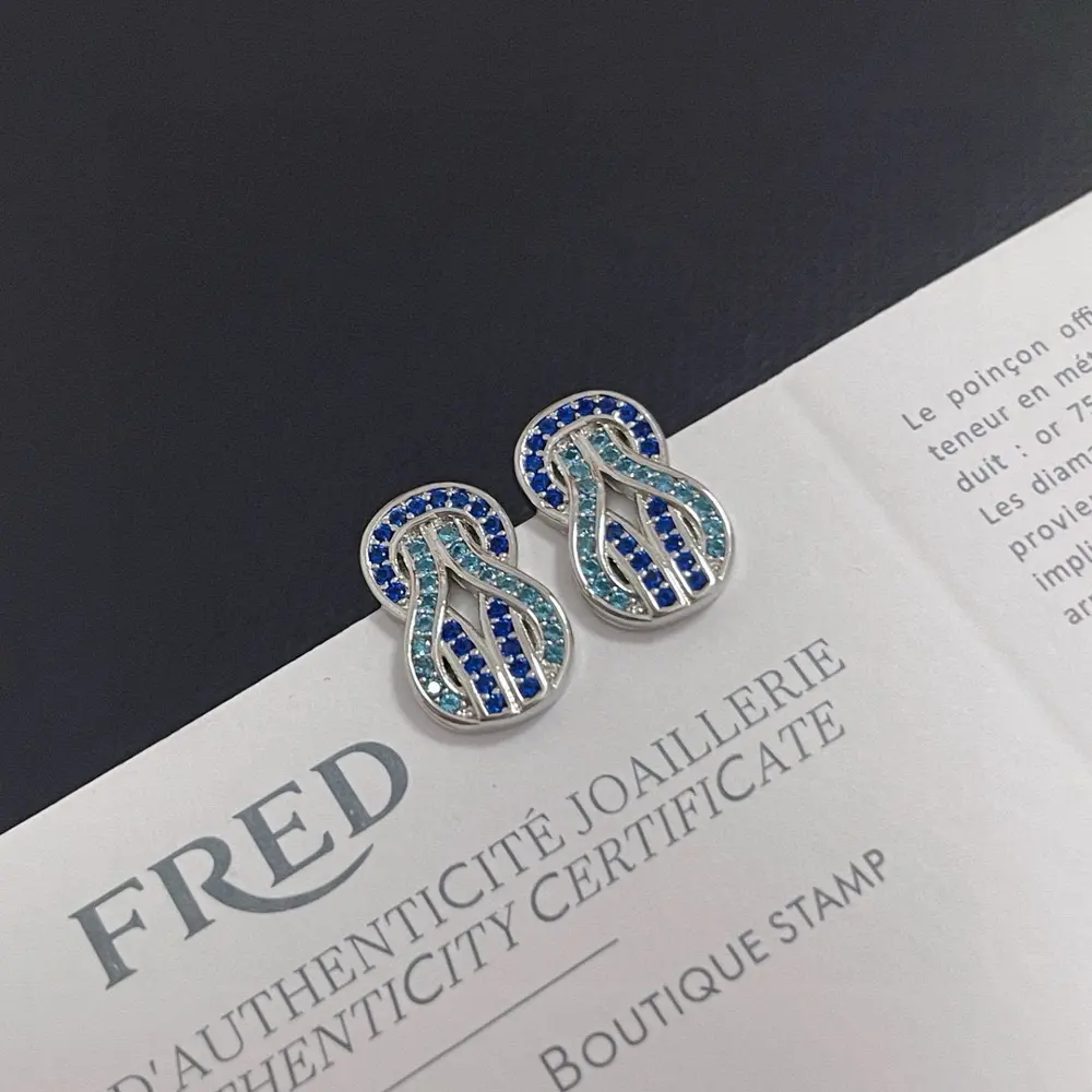 FRED diamond 8-shaped buckle earrings