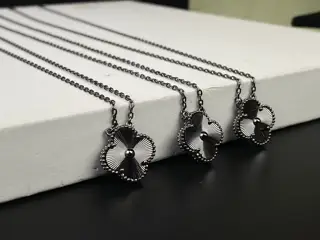 Van Cleef & Arpels Gunmetal Laser Medium Necklace Dark Warrior Series for both men and