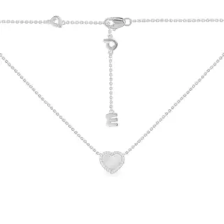 Apm monaco mini white mother-of-pearl heart adjustable necklace