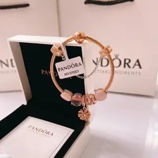 Pandora bracelet set rose gold size 17-21