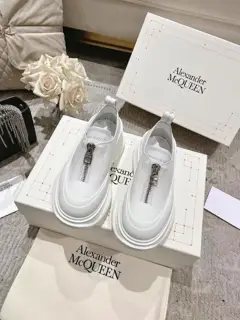 Alexander McQueen thick-soled front zipper single shoes