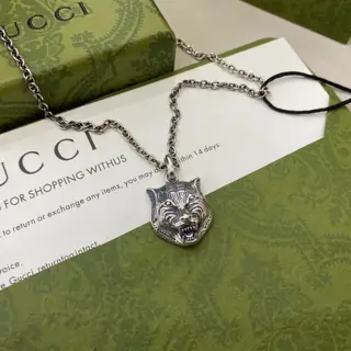Gucci Double G Tiger Head Necklace Size: 55 5cm
