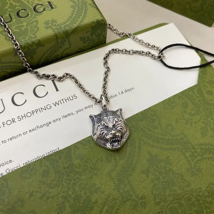 Gucci Double G Tiger Head Necklace Size: 55 5cm