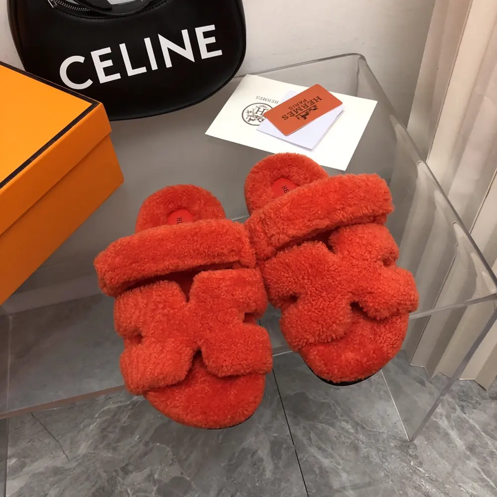 Hermès Fur Slippers