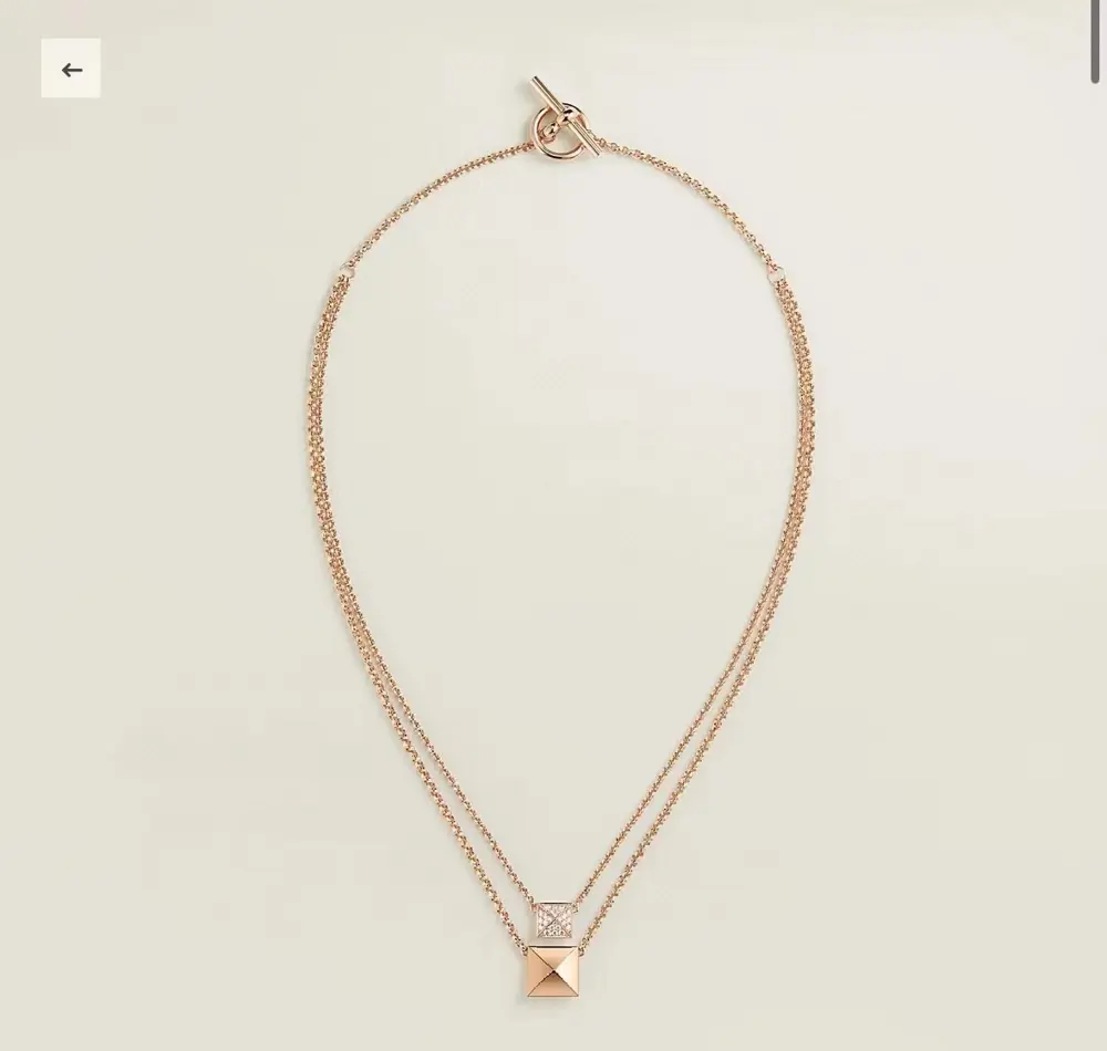Hermes rivet full diamond necklace