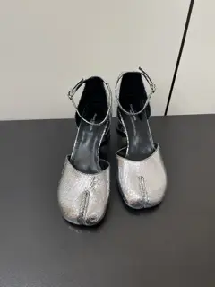 Maison Margiela mm6 retro ankle strap hollow high heel split toe sandals
