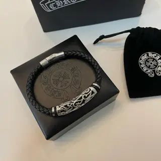 Chrome Hearts rattan flower leather cord bracelet