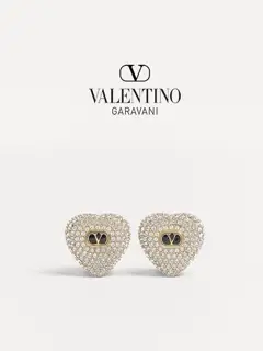 Valentino heart-shaped diamond stud earrings