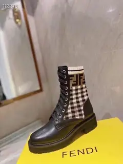 Classic FenDi Martin boots are printed with FF logo on all items