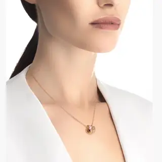 Bvlgari Double-loop diamond snake necklace
