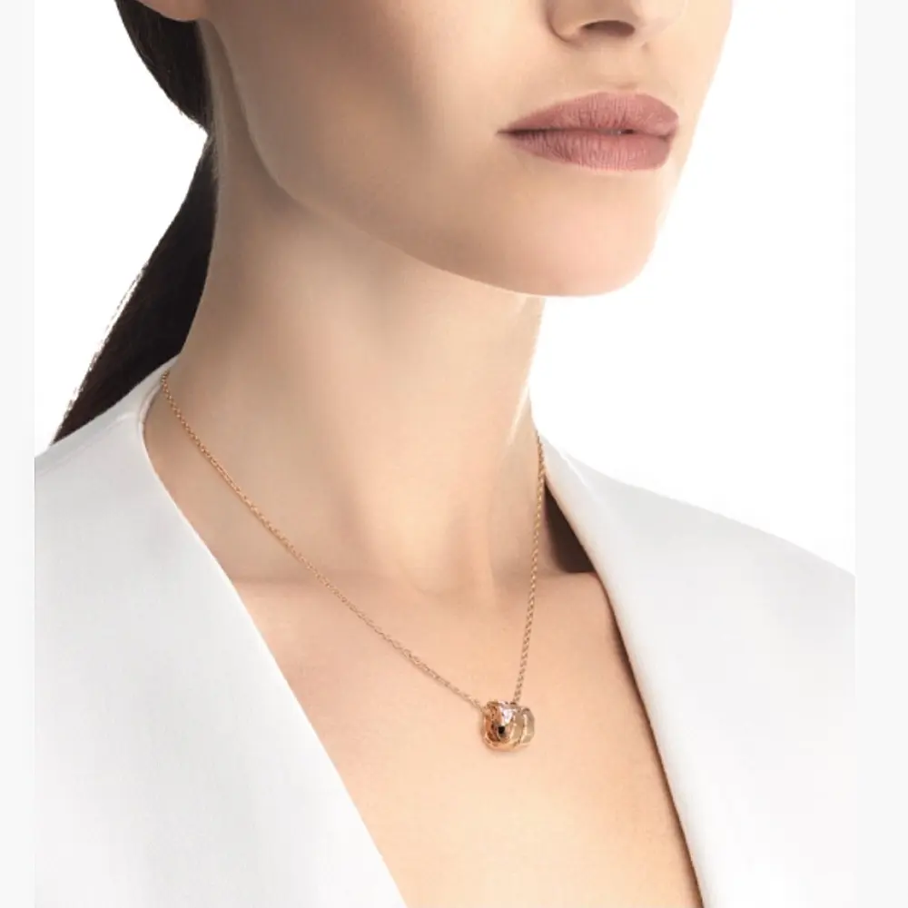 Bvlgari Double-loop diamond snake necklace