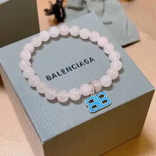 Balenciaga natural rose quartz bracelet