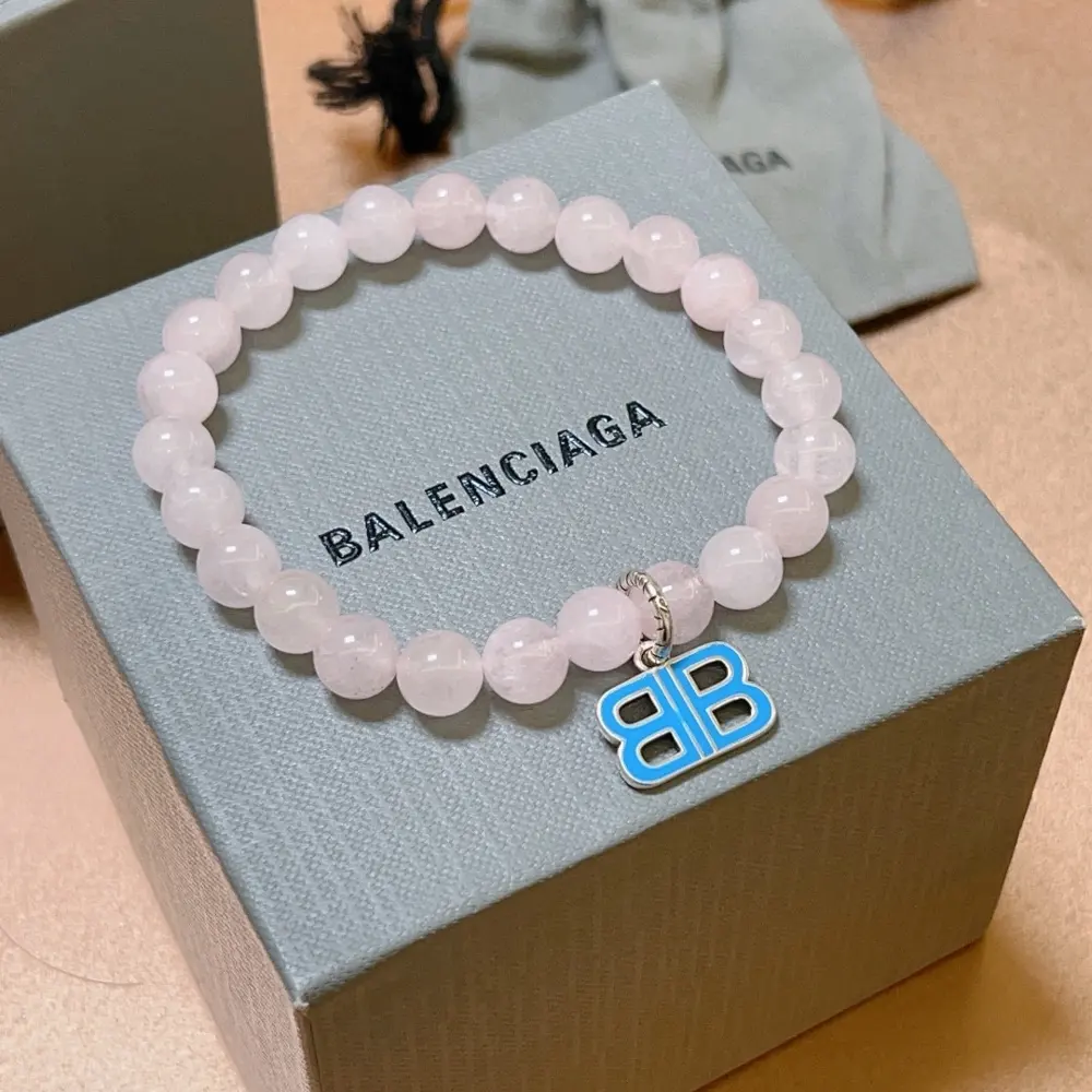 Balenciaga natural rose quartz bracelet