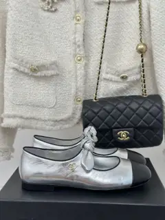 Chanel Double C Colorblock Bowknot Mary Jane Shoes