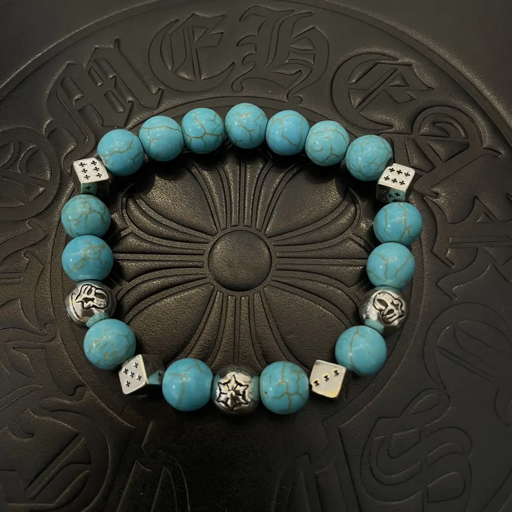 Chrome Hearts classic retro multi-element blue turquoise bracelet