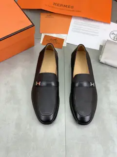 Hermès Formal and Casual Leather Shoes Slip-on Men’s Shoes Series